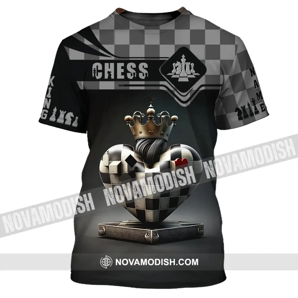 Unisex Shirt Custom Name Chess T-Shirt Player Club Heart / S