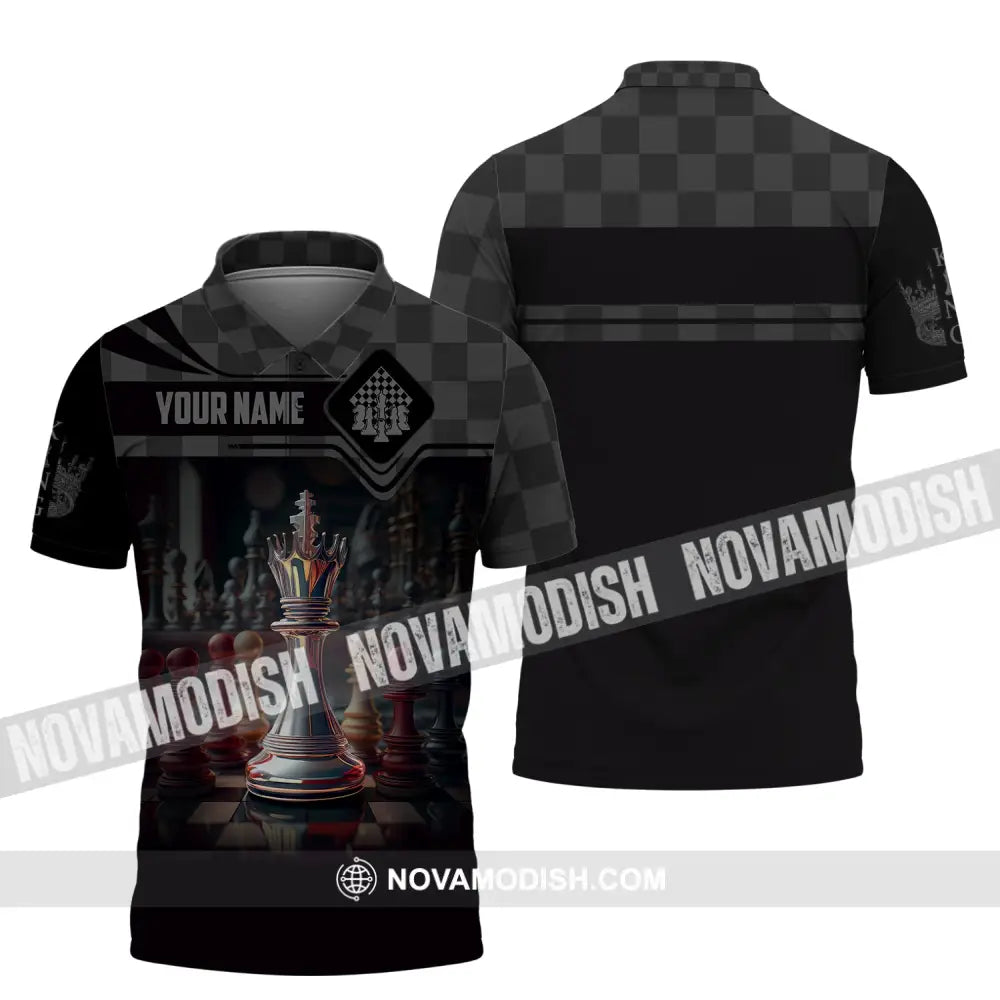 Unisex Shirt Custom Name Chess T-Shirt Player Club King Polo / S