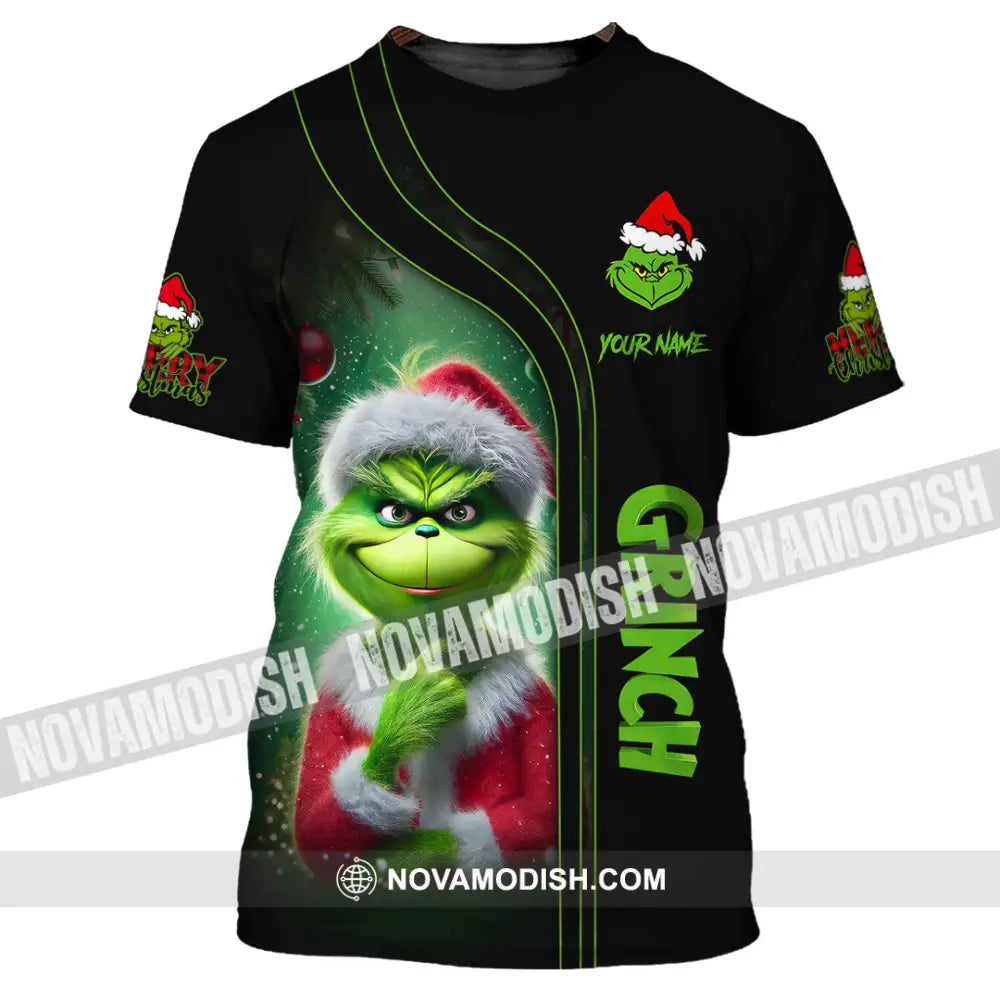 Unisex Shirt Custom Name Christmas Grinch Polo Long Sleeve Gift T-Shirt / S T-Shirt