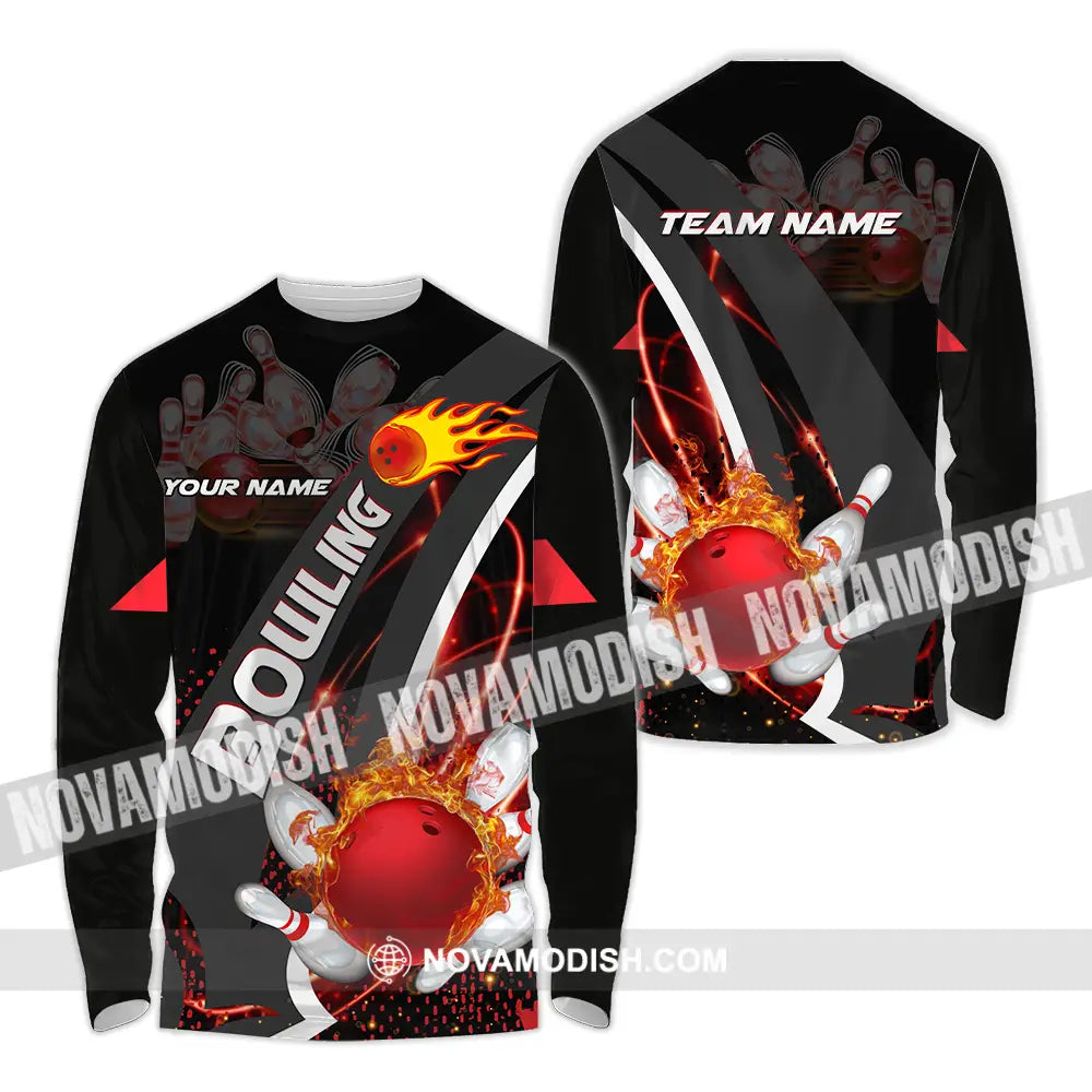 Unisex Shirt - Custom Name Shirt Classic Bowling Lover Long Sleeve Shirt / S T-shirt