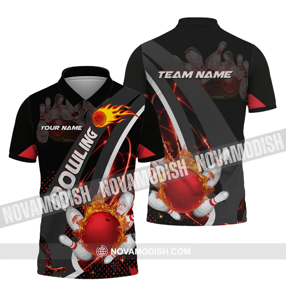 Unisex Shirt - Custom Name Shirt Classic Bowling Lover Polo Shirt / S T-shirt