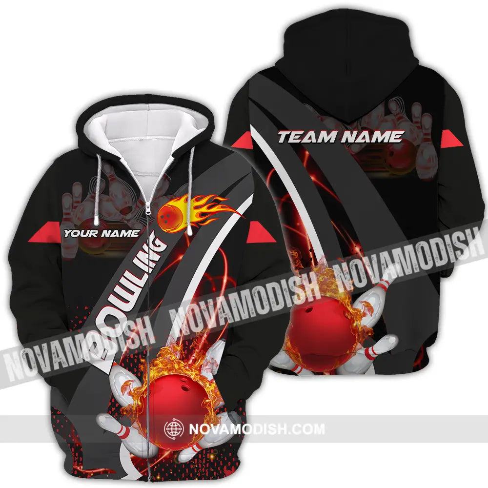 Unisex Shirt - Custom Name Shirt Classic Bowling Lover Zipper Hoodie / S T-shirt