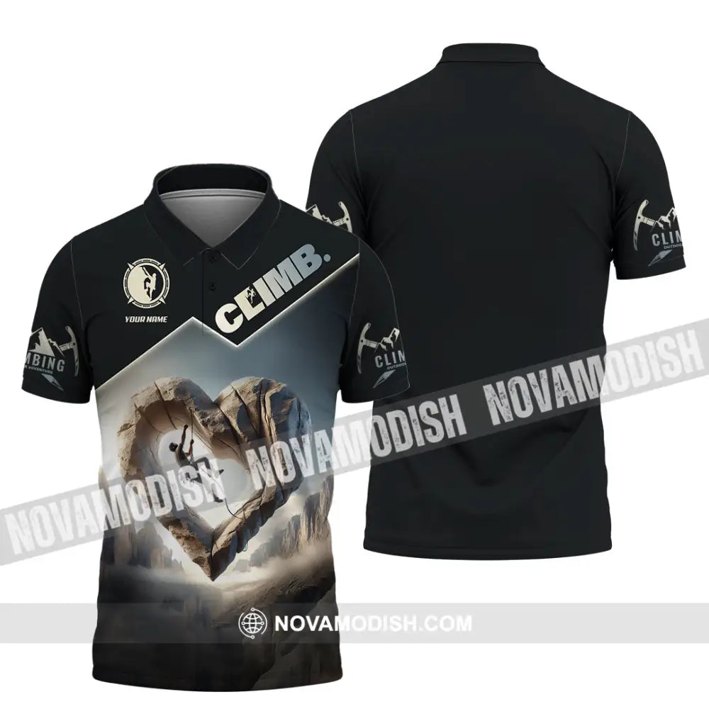 Unisex Shirt Custom Name Climb Long Sleeve T-Shirt Polo / S T-Shirt