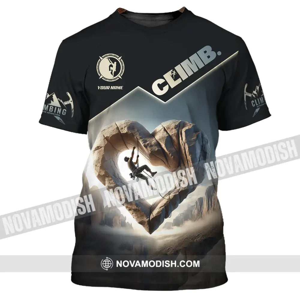 Unisex Shirt Custom Name Climb Long Sleeve T-Shirt / S T-Shirt