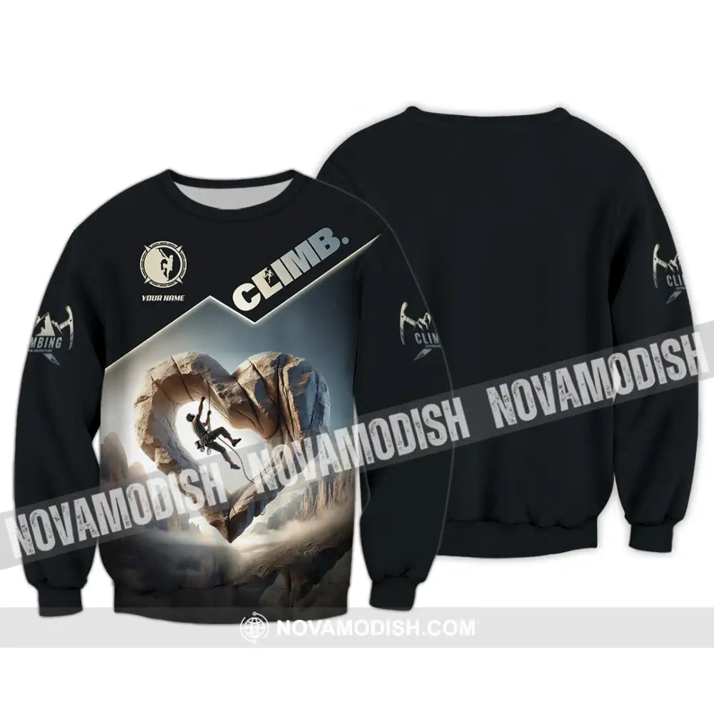 Unisex Shirt Custom Name Climb Long Sleeve T-Shirt / S T-Shirt