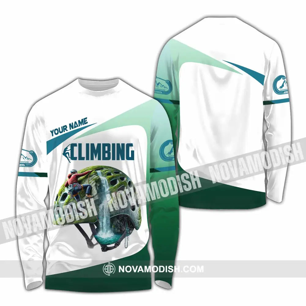 Unisex Shirt Custom Name Climbing Gift For Lover Long Sleeve / S T-Shirt