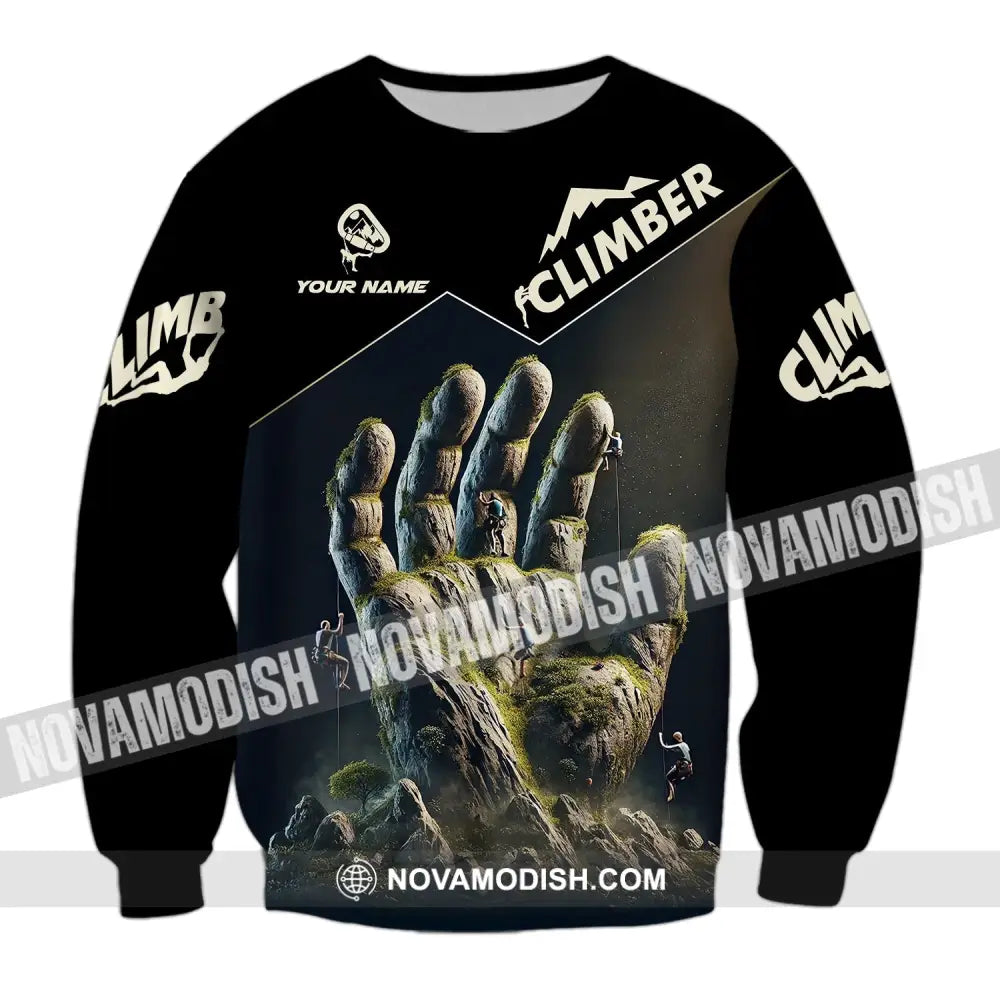 Unisex Shirt Custom Name Climbing Gift For Lover Long Sleeve / S T-Shirt