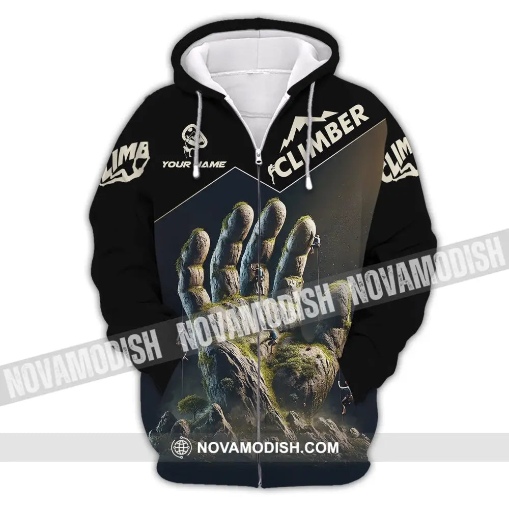 Unisex Shirt Custom Name Climbing Gift For Lover Zipper Hoodie / S T-Shirt