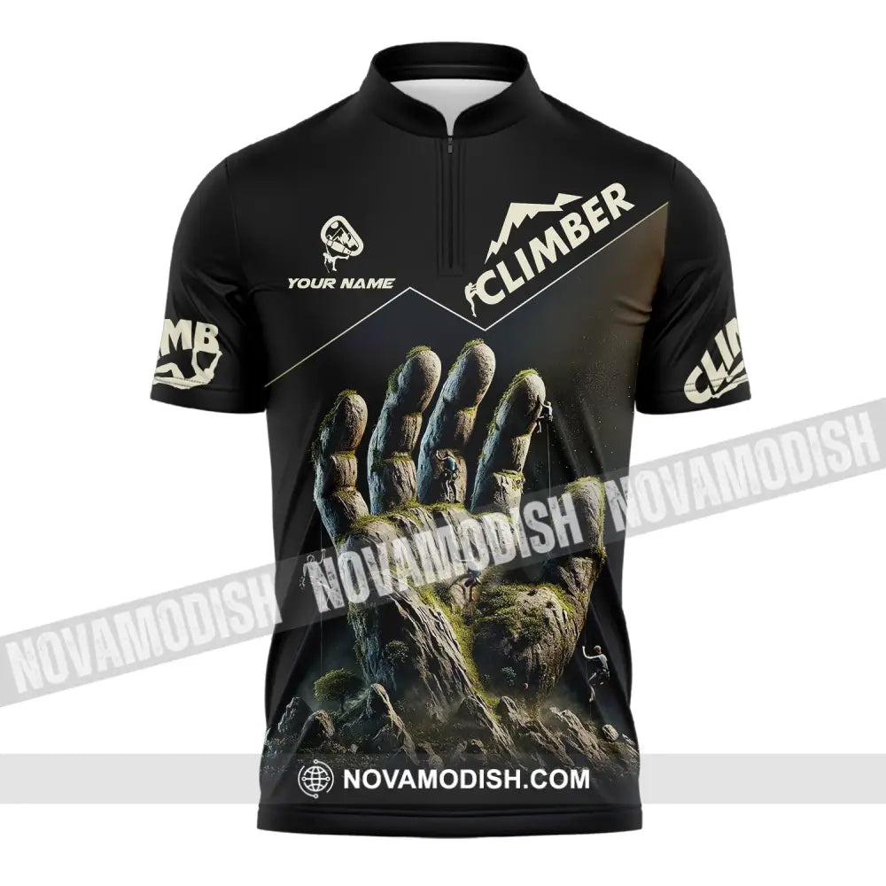 Unisex Shirt Custom Name Climbing Gift For Lover Zipper Polo / S T-Shirt