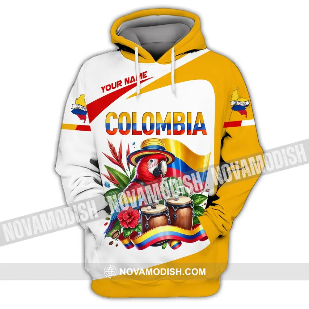 Unisex Shirt Custom Name Colombia Gift For Lover Hoodie / S T-Shirt