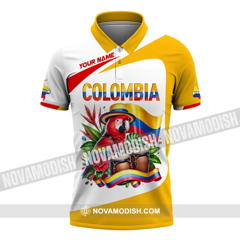 Unisex Shirt Custom Name Colombia Gift For Lover Polo / S T-Shirt