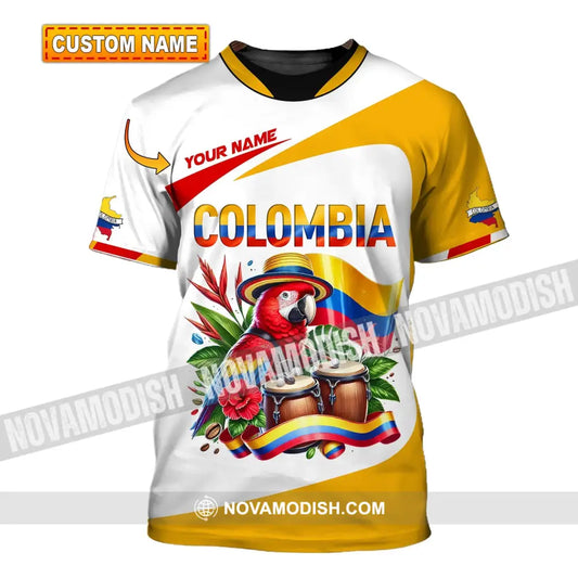 Unisex Shirt Custom Name Colombia Gift For Lover T-Shirt