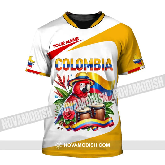 Unisex Shirt Custom Name Colombia Gift For Lover T-Shirt / S T-Shirt