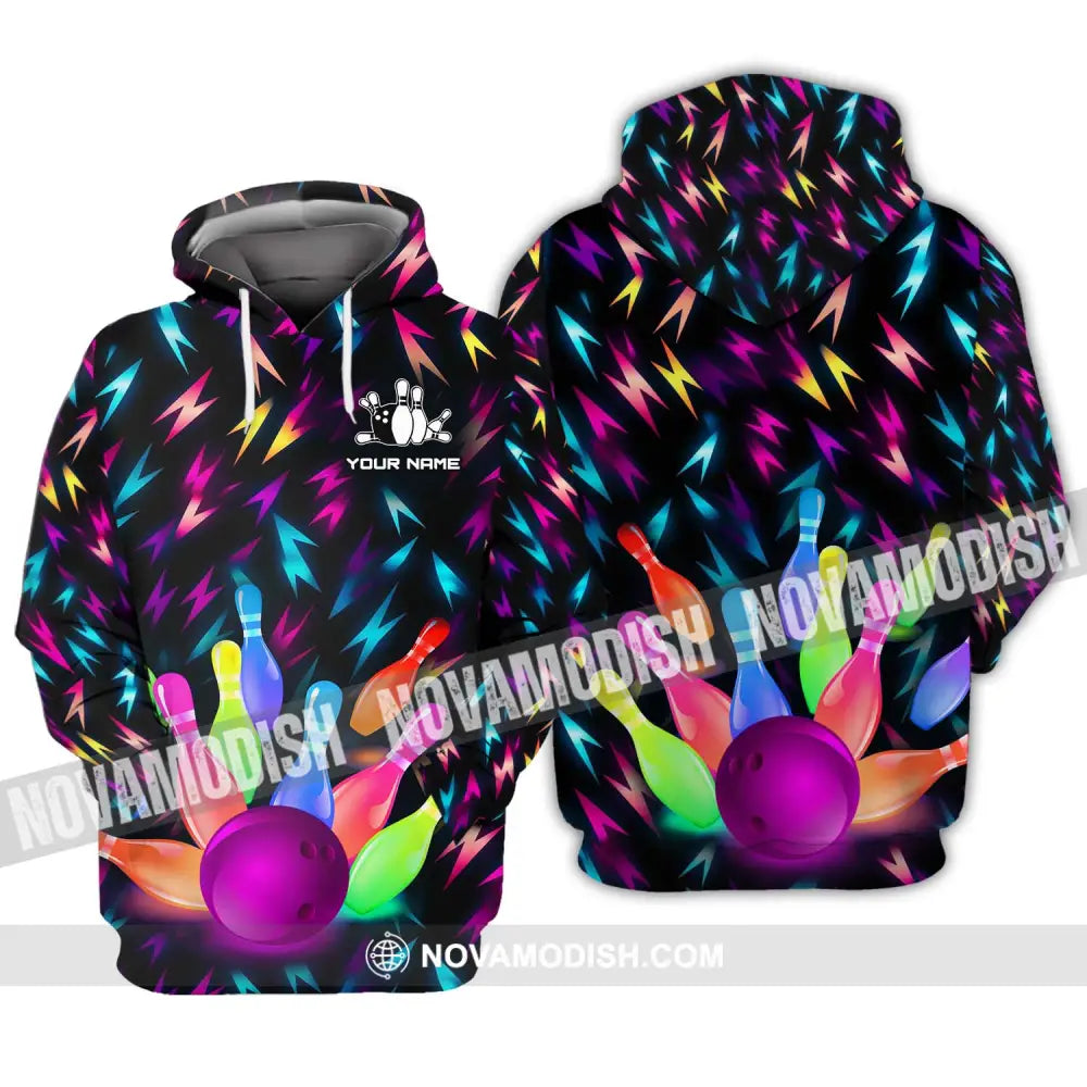 Unisex Shirt - Custom Name Shirt Color Bowling Ball Shirt Hoodie / S T-shirt