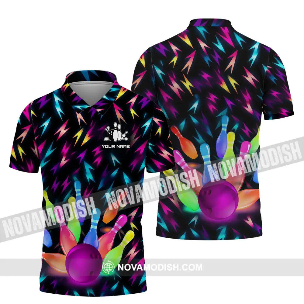 Unisex Shirt - Custom Name Shirt Color Bowling Ball Shirt Polo Shirt / S T-shirt