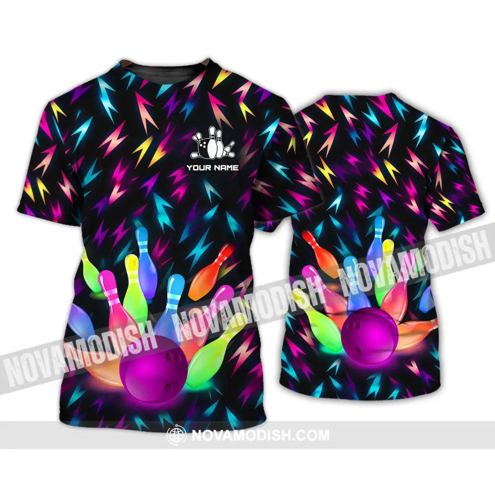 Unisex Shirt - Custom Name Shirt Color Bowling Ball Shirt T-Shirt / S T-shirt