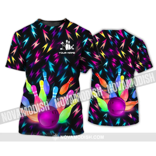Unisex Shirt - Custom Name Shirt Color Bowling Ball Shirt T-Shirt / S T-shirt