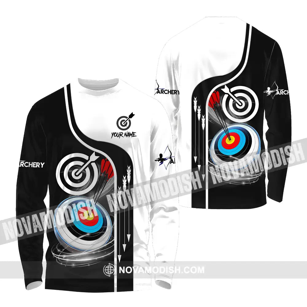 Unisex Shirt - Custom Name Color Sport Shirt Archery Classic Long Sleeve Shirt / S T-shirt