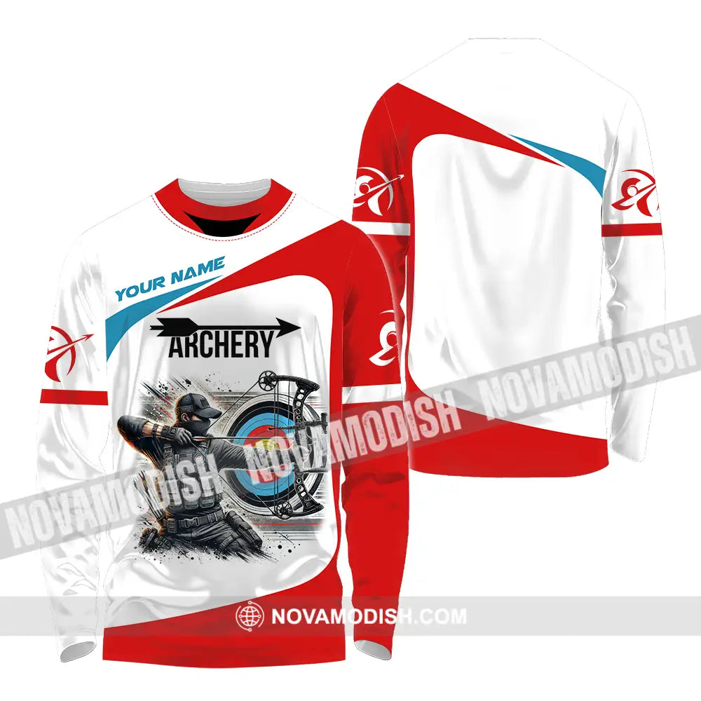 Unisex Shirt - Custom Name Color Sport Shirt Archery Lover Long Sleeve Shirt / S T-shirt