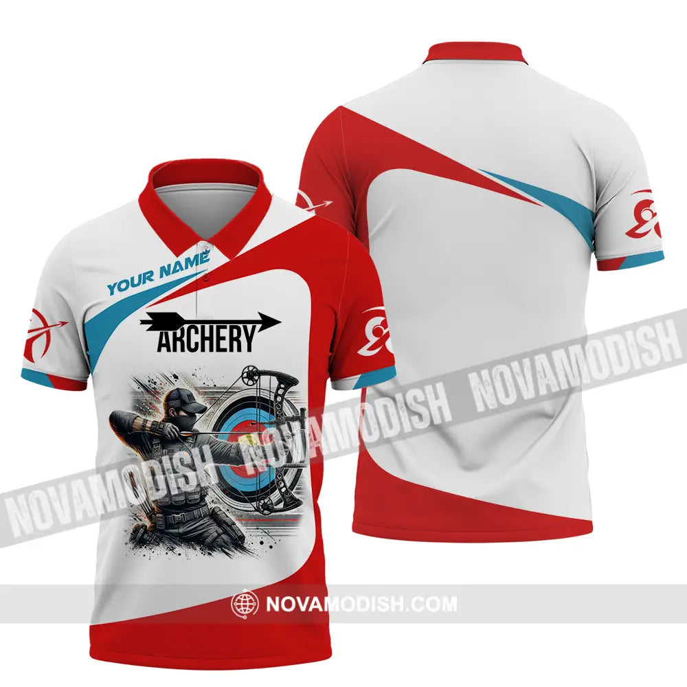 Unisex Shirt - Custom Name Color Sport Shirt Archery Lover Polo Shirt / S T-shirt