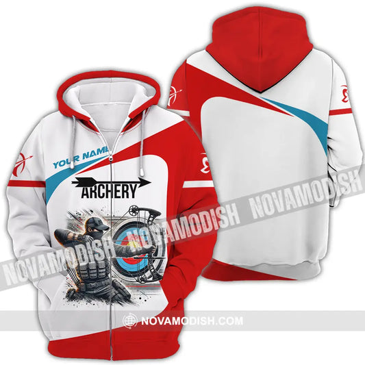 Unisex Shirt - Custom Name Color Sport Shirt Archery Lover Zipper Hoodie / S T-shirt