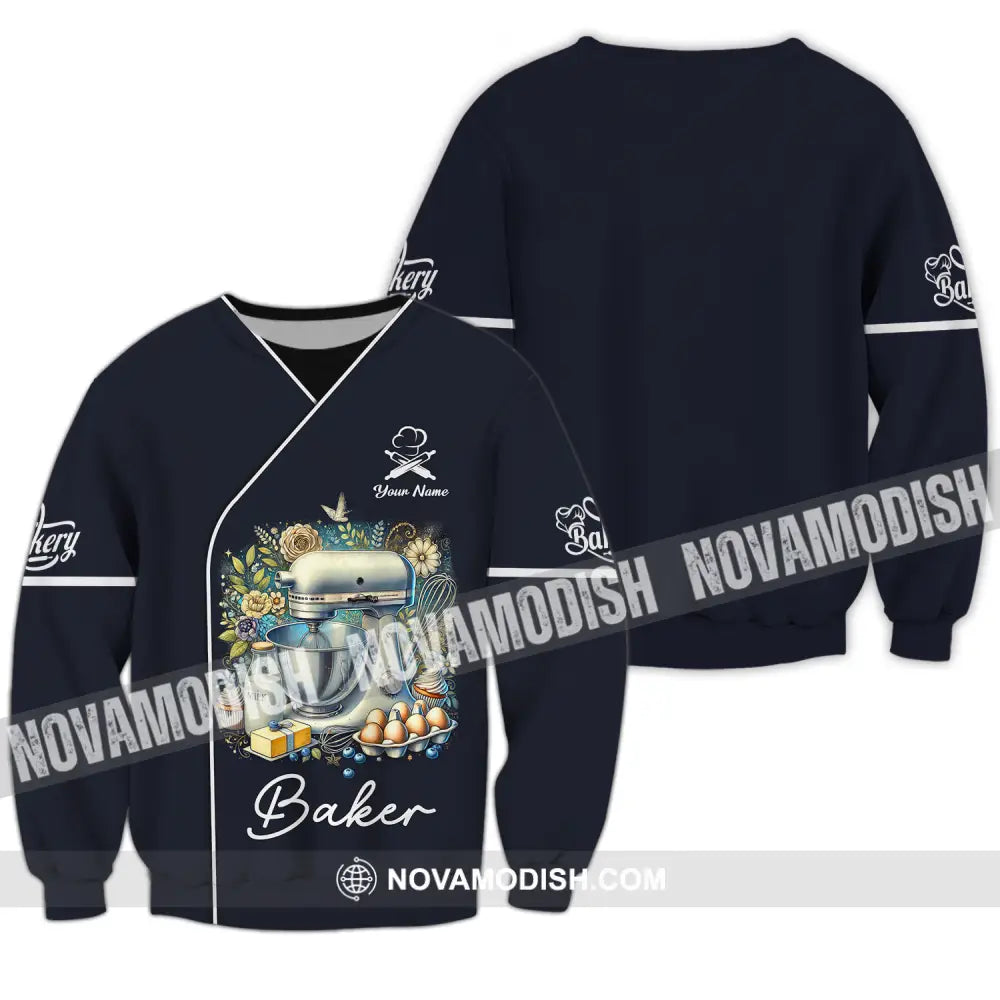 Unisex Shirt - Custom Name Cooking Lover Shirt Baker Long Sleeve / S T-shirt