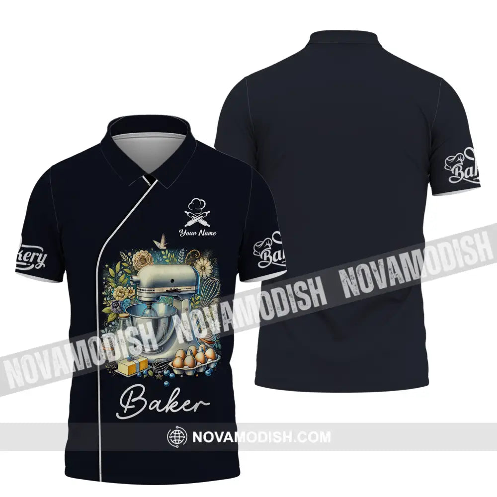 Unisex Shirt - Custom Name Cooking Lover Shirt Baker Polo Shirt / S T-shirt