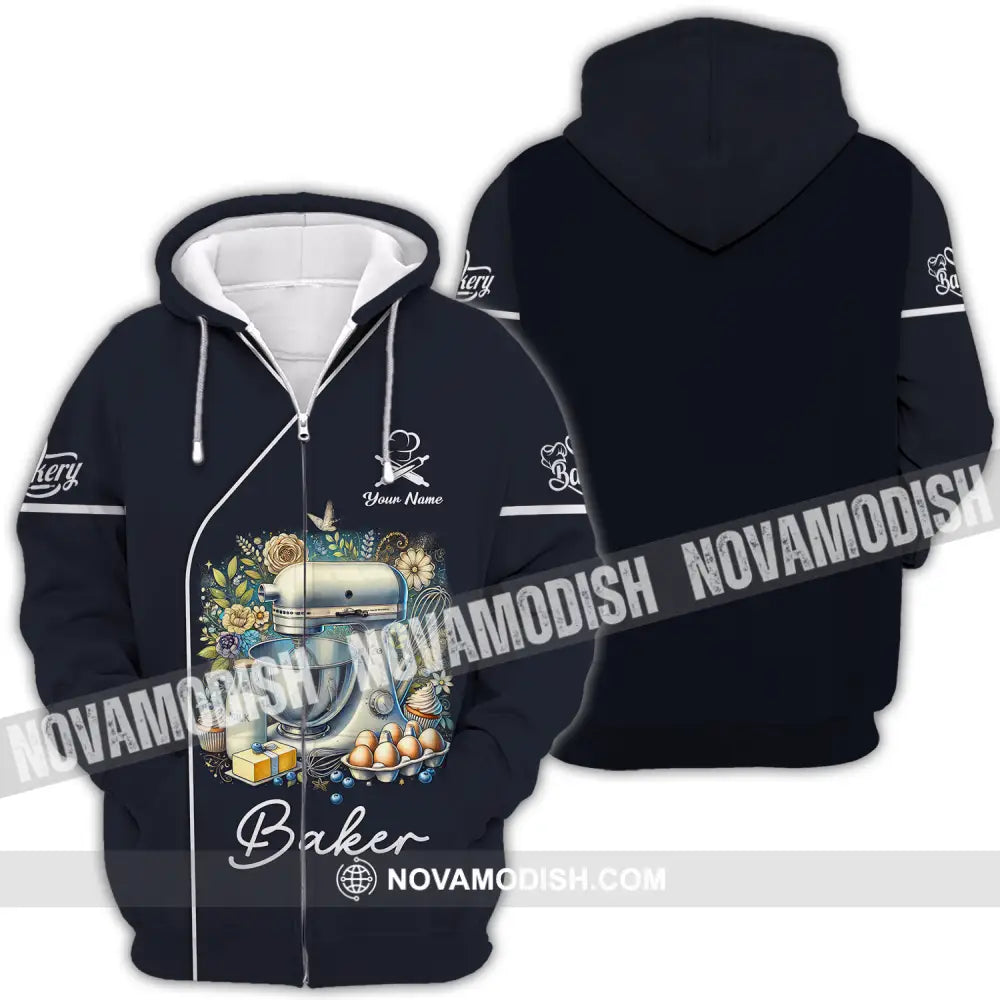 Unisex Shirt - Custom Name Cooking Lover Shirt Baker Zipper Hoodie / S T-shirt