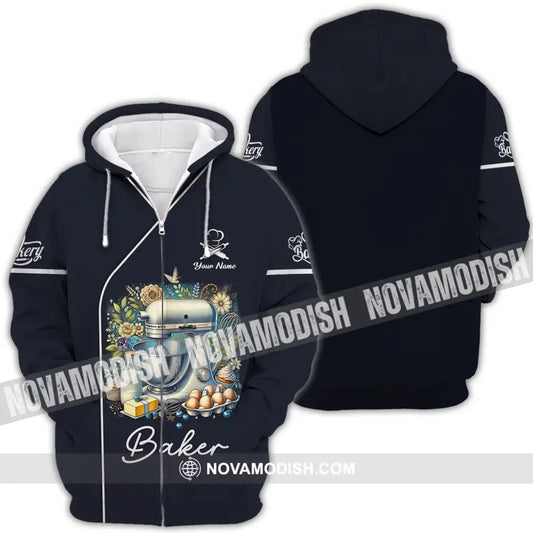 Unisex Shirt - Custom Name Cooking Lover Shirt Baker Zipper Hoodie / S T-shirt