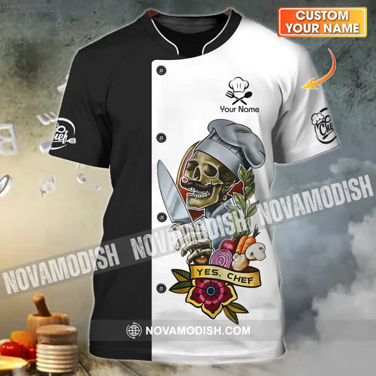 Unisex Shirt - Custom Name Cooking Lover Shirt Yes Skull Chef T-shirt