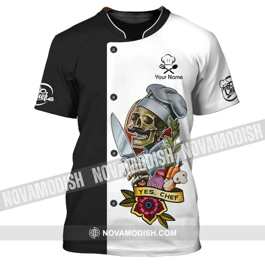Unisex Shirt - Custom Name Cooking Lover Shirt Yes Skull Chef T-Shirt / S T-shirt