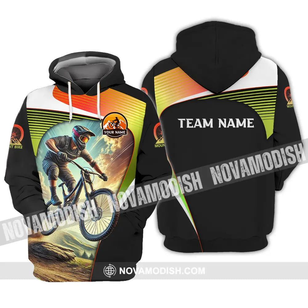 Unisex Shirt - Custom Name Cool Mountain Bike Shirt Hoodie / S T-shirt
