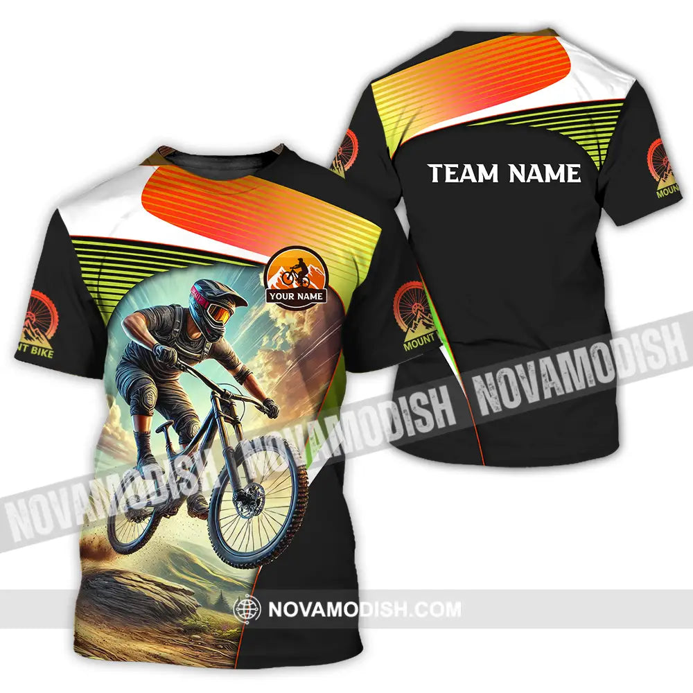 Unisex Shirt - Custom Name Cool Mountain Bike Shirt T-Shirt / S T-shirt