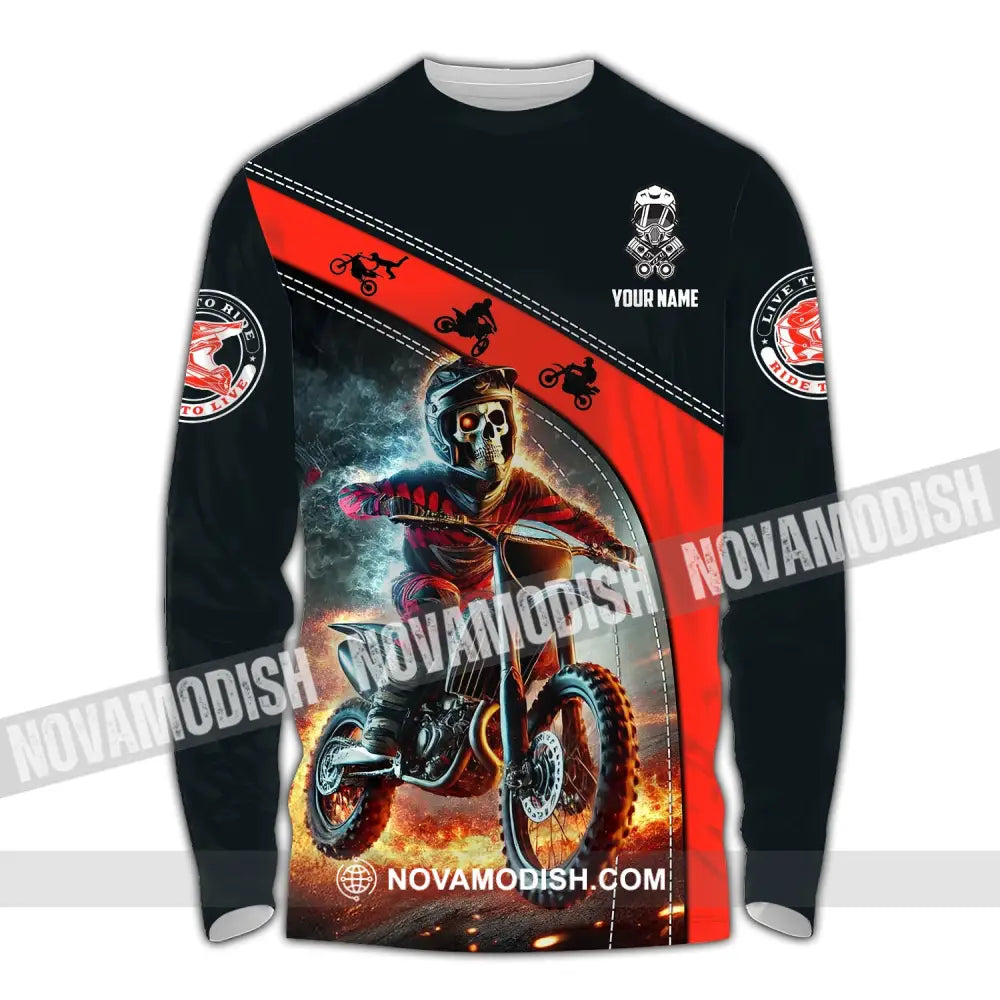 Unisex Shirt - Custom Name Cool Rider Long Sleeve / S T-Shirt