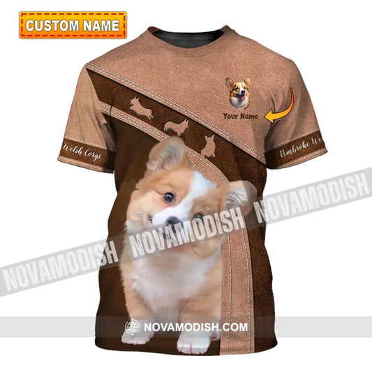 Unisex Shirt Custom Name Corgi T-Shirt For Dog Lover Pet Apparel T-Shirt