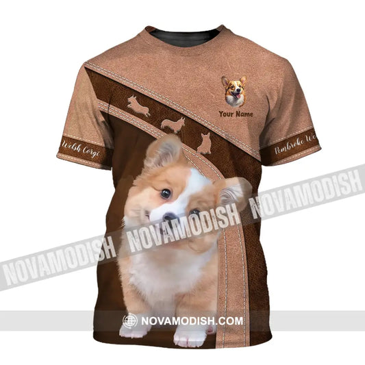 Unisex Shirt Custom Name Corgi T-Shirt For Dog Lover Pet Apparel / S T-Shirt