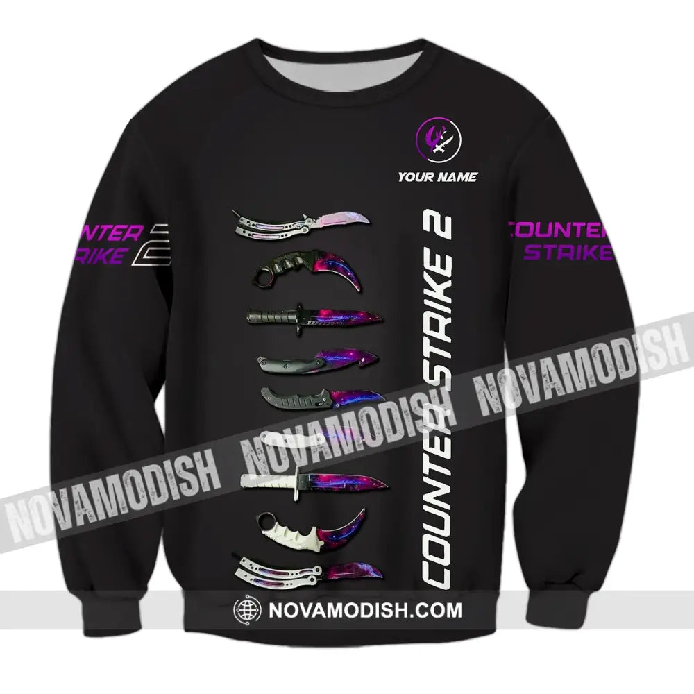 Unisex Shirt - Custom Name Counter Strike 2 Long Sleeve / S T-Shirt