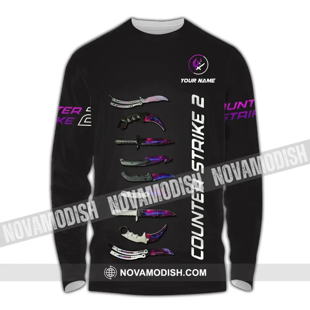 Unisex Shirt - Custom Name Counter Strike 2 Long Sleeve / S T-Shirt