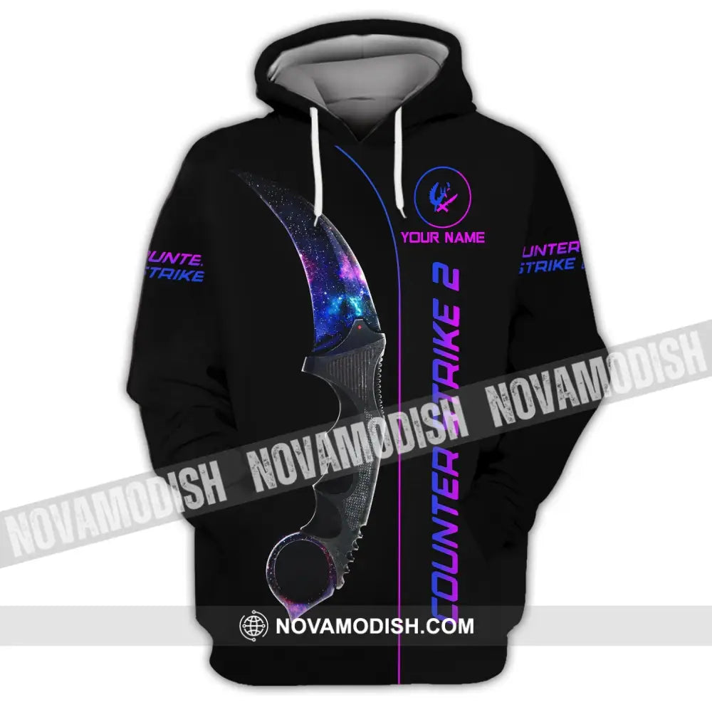 Unisex Shirt - Custom Name Counter Strike Galaxy Hoodie / S T-Shirt