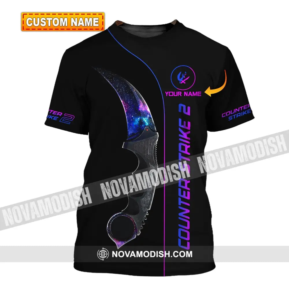 Unisex Shirt - Custom Name Counter Strike Galaxy T-Shirt