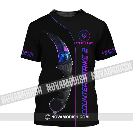 Unisex Shirt - Custom Name Counter Strike Galaxy T-Shirt / S T-Shirt