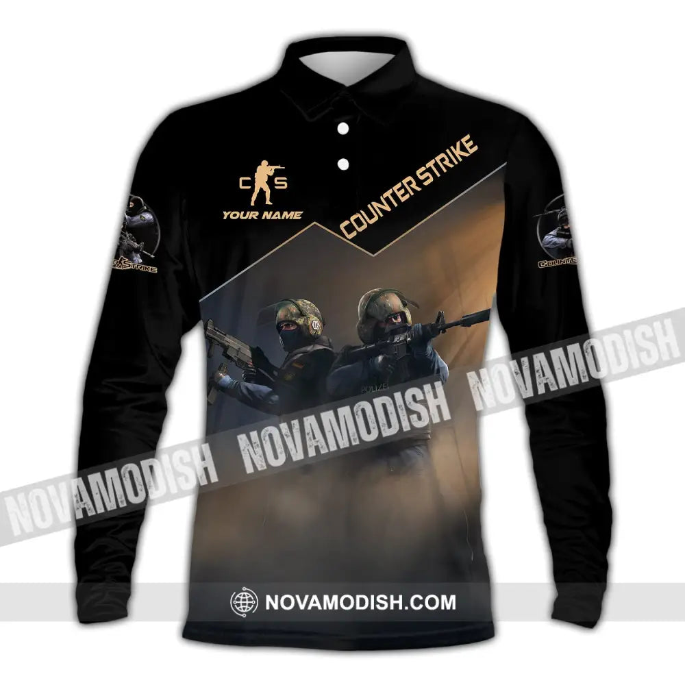 Unisex Shirt Custom Name Counter Strike Game Hoodie Polo Long Sleeve / S T-Shirt