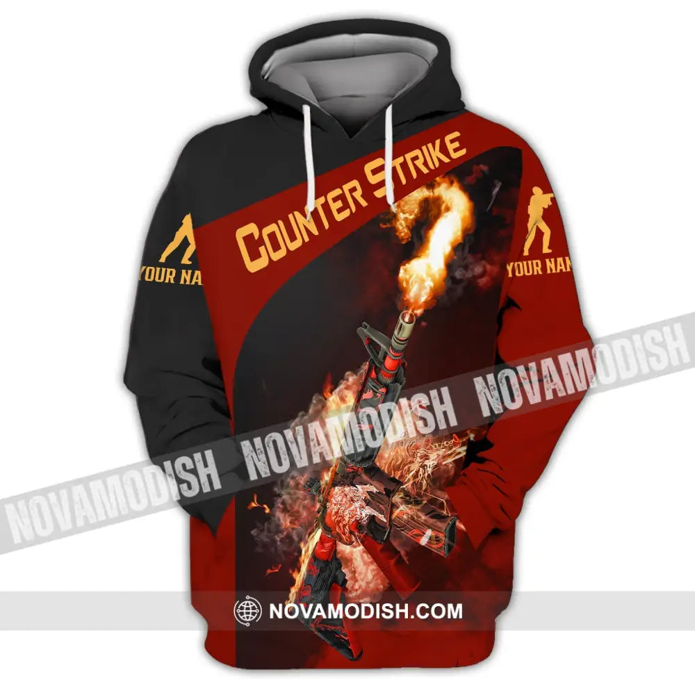 Unisex Shirt Custom Name Counter Strike Game Hoodie Polo Long Sleeve / S T-Shirt