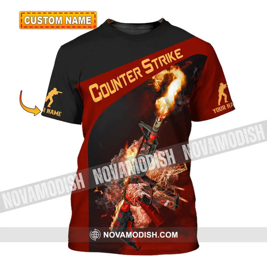 Unisex Shirt Custom Name Counter Strike Game Hoodie Polo Long Sleeve T-Shirt