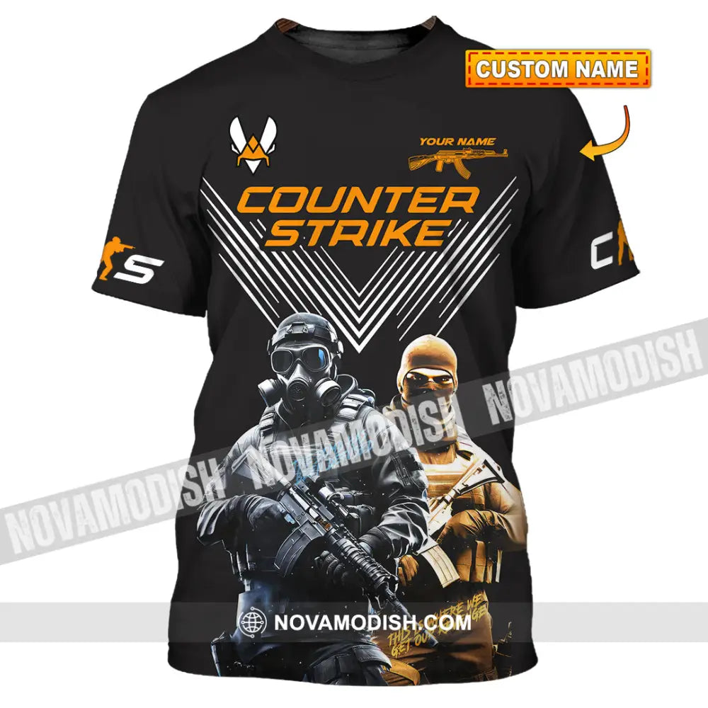 Unisex Shirt Custom Name Counter Strike Game T-Shirt Gamer Gift T-Shirt