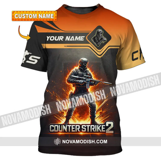 Unisex Shirt Custom Name Counter Strike Game T-Shirt Gamer Gift T-Shirt