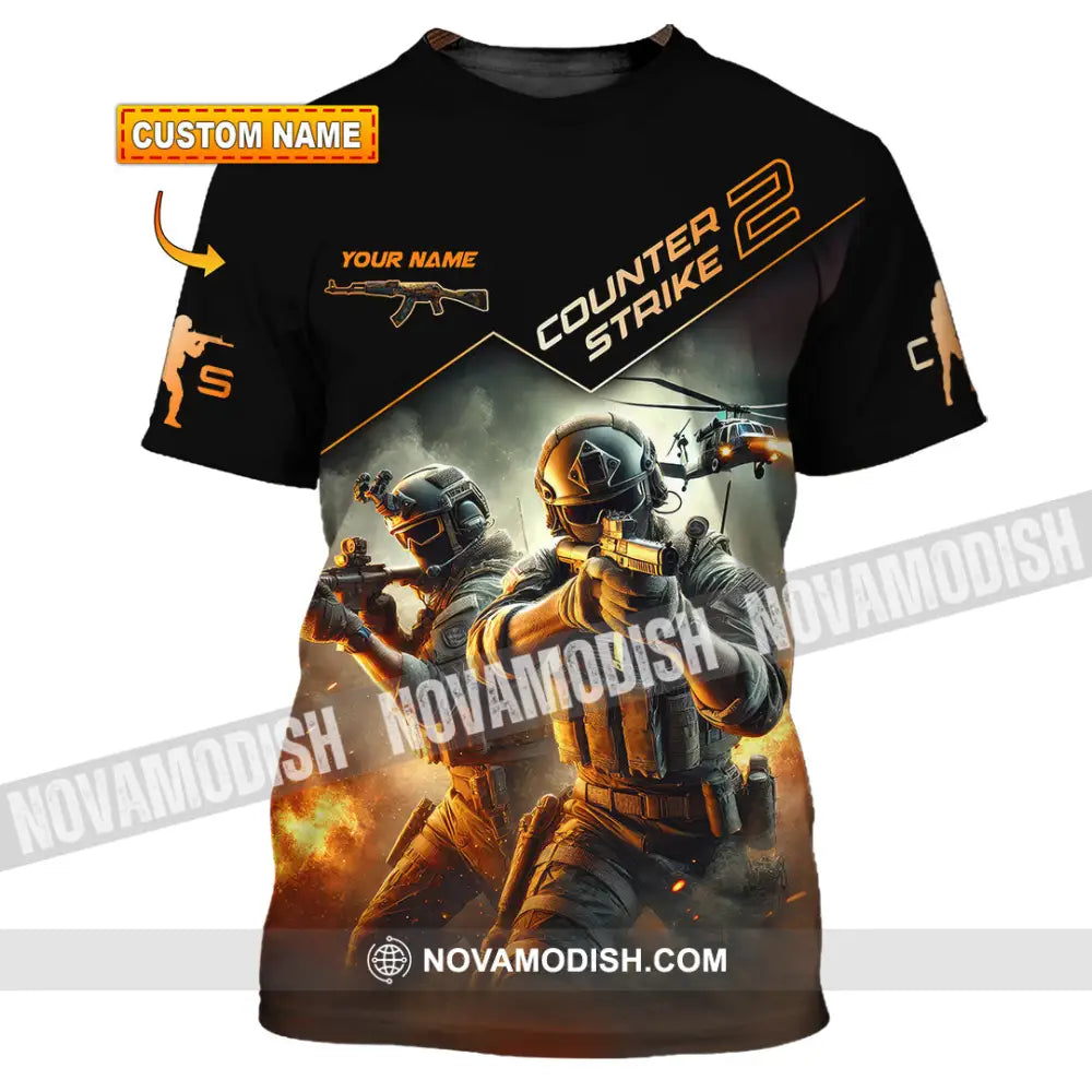 Unisex Shirt Custom Name Counter Strike Game T-Shirt Gamer Gift T-Shirt