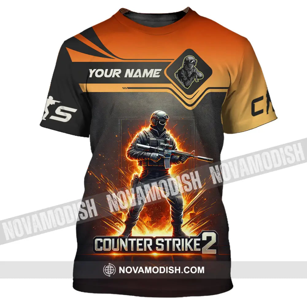 Unisex Shirt Custom Name Counter Strike Game T-Shirt Gamer Gift / S T-Shirt