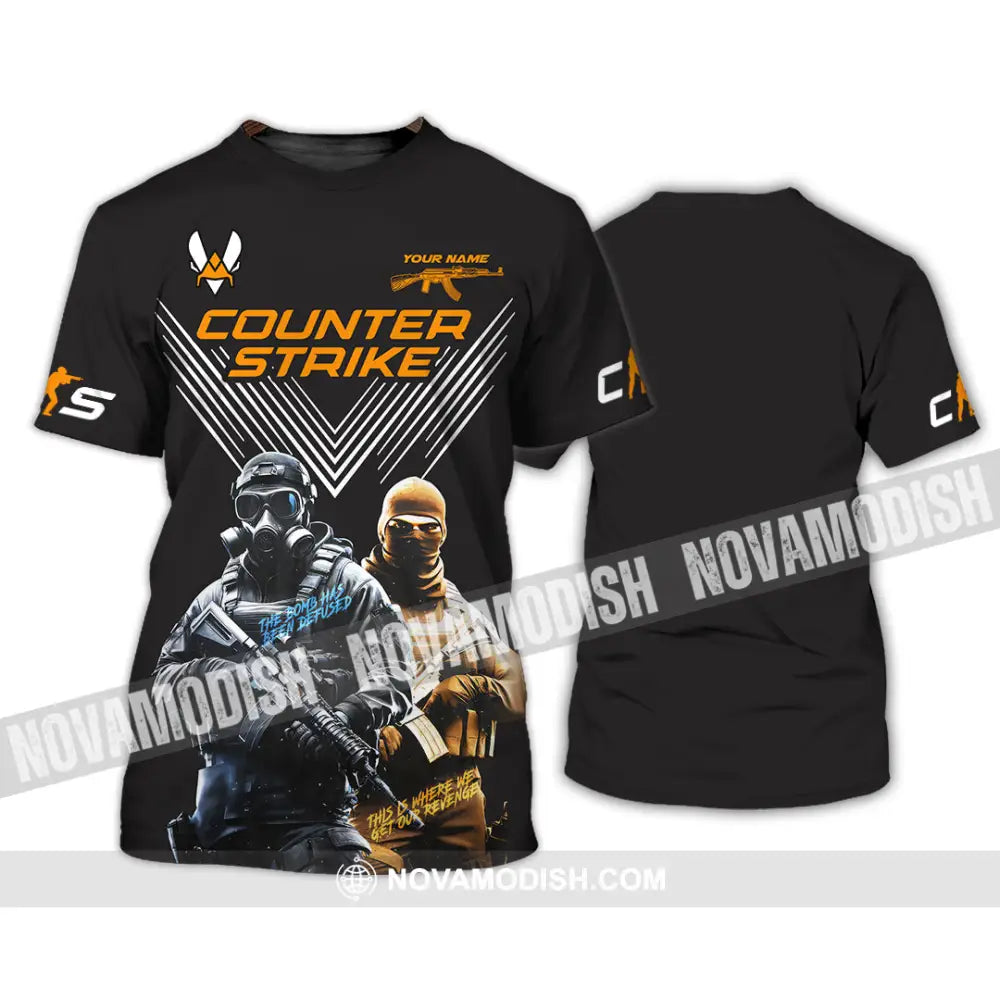 Unisex Shirt Custom Name Counter Strike Game T-Shirt Gamer Gift / S T-Shirt