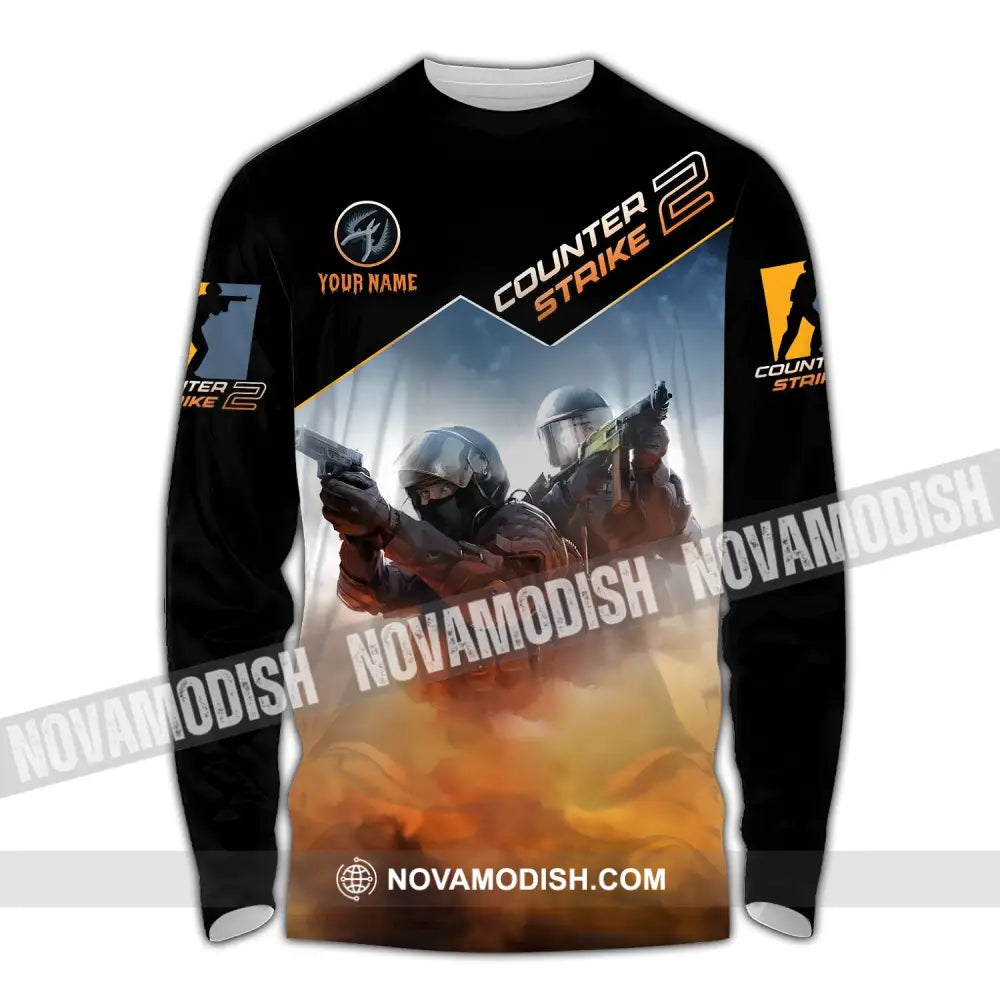 Unisex Shirt - Custom Name Counter Strike Long Sleeve / S T-Shirt